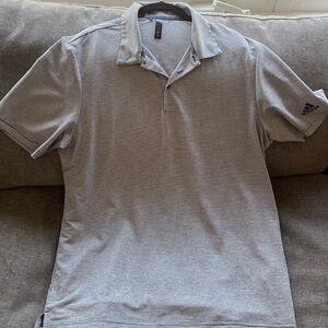 Mens Grey Stripe Adidas Golf Shit- Size L